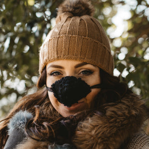 Black Faux Fur Nose Warmer