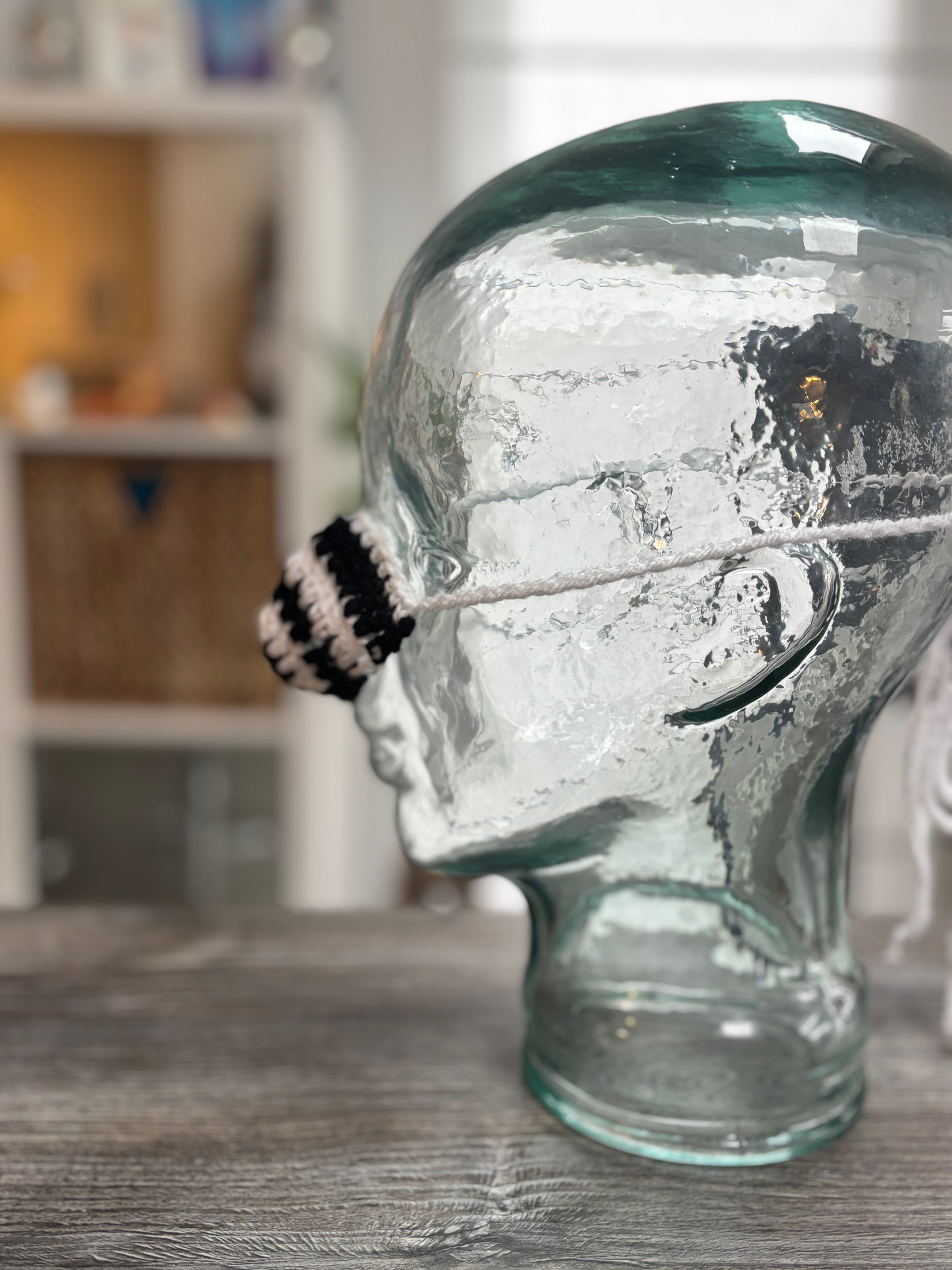 Black and White Wool Nose Warmer