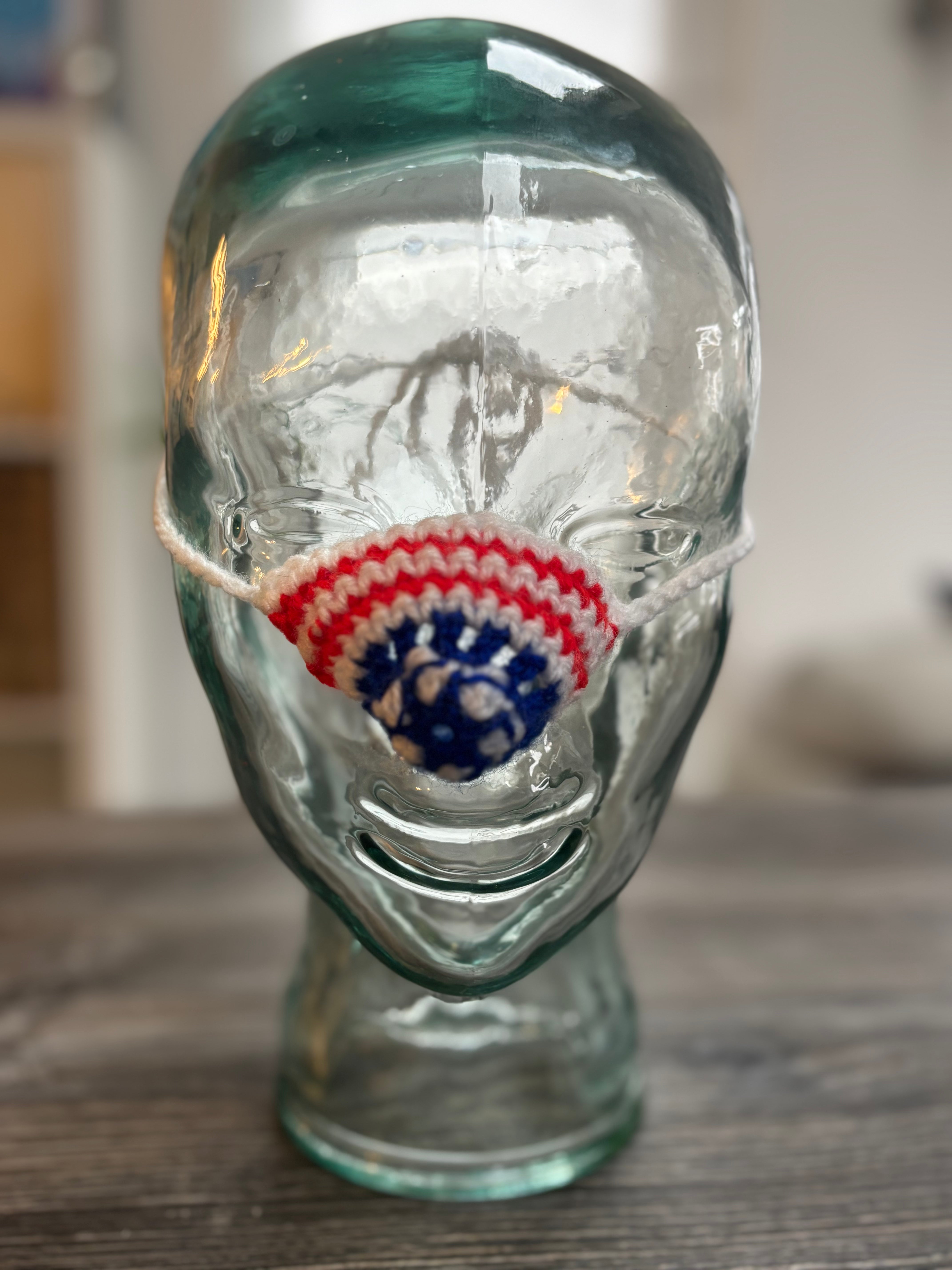 Red, White & Blue Wool Nose Warmer