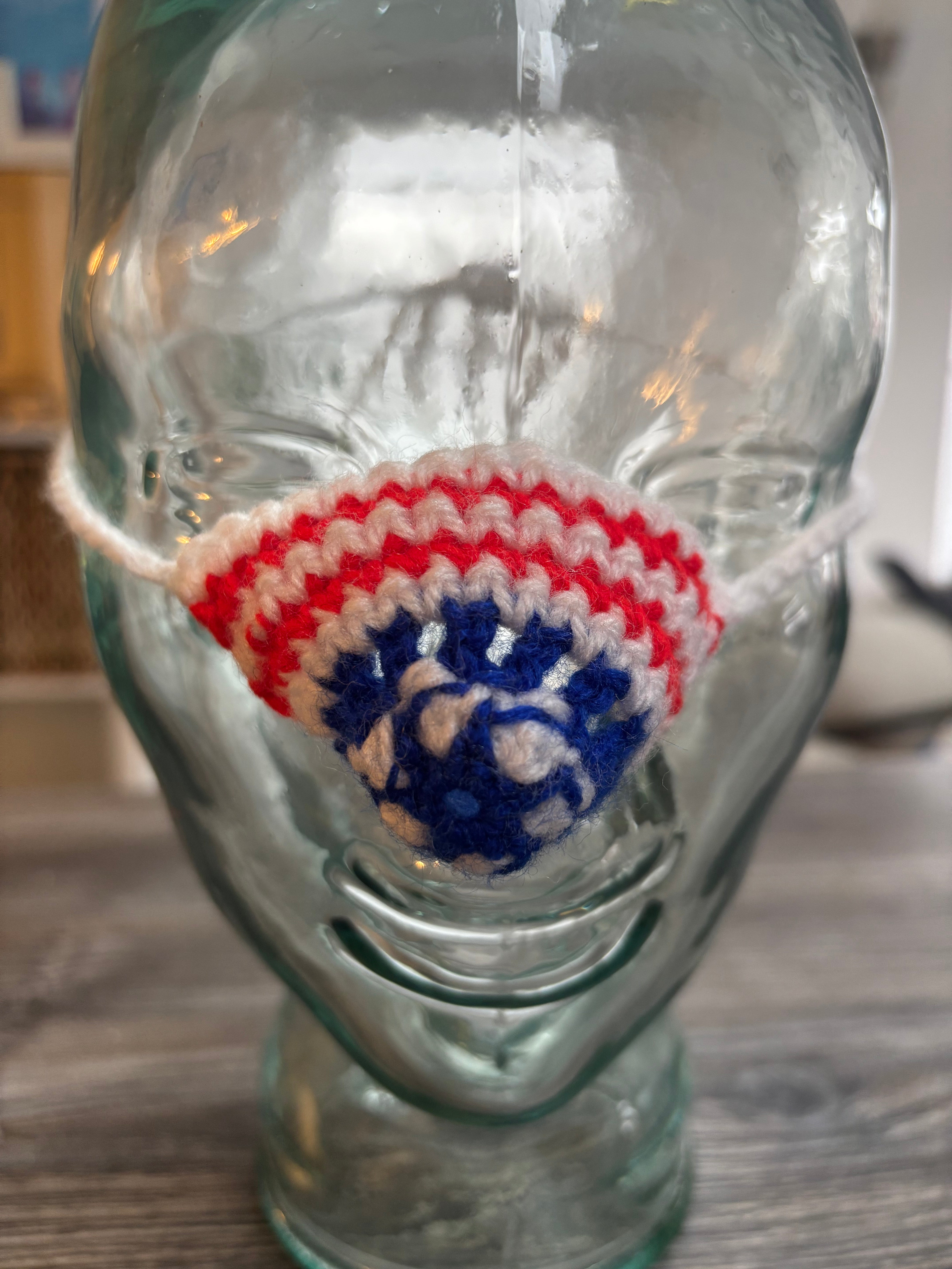 Red, White & Blue Wool Nose Warmer