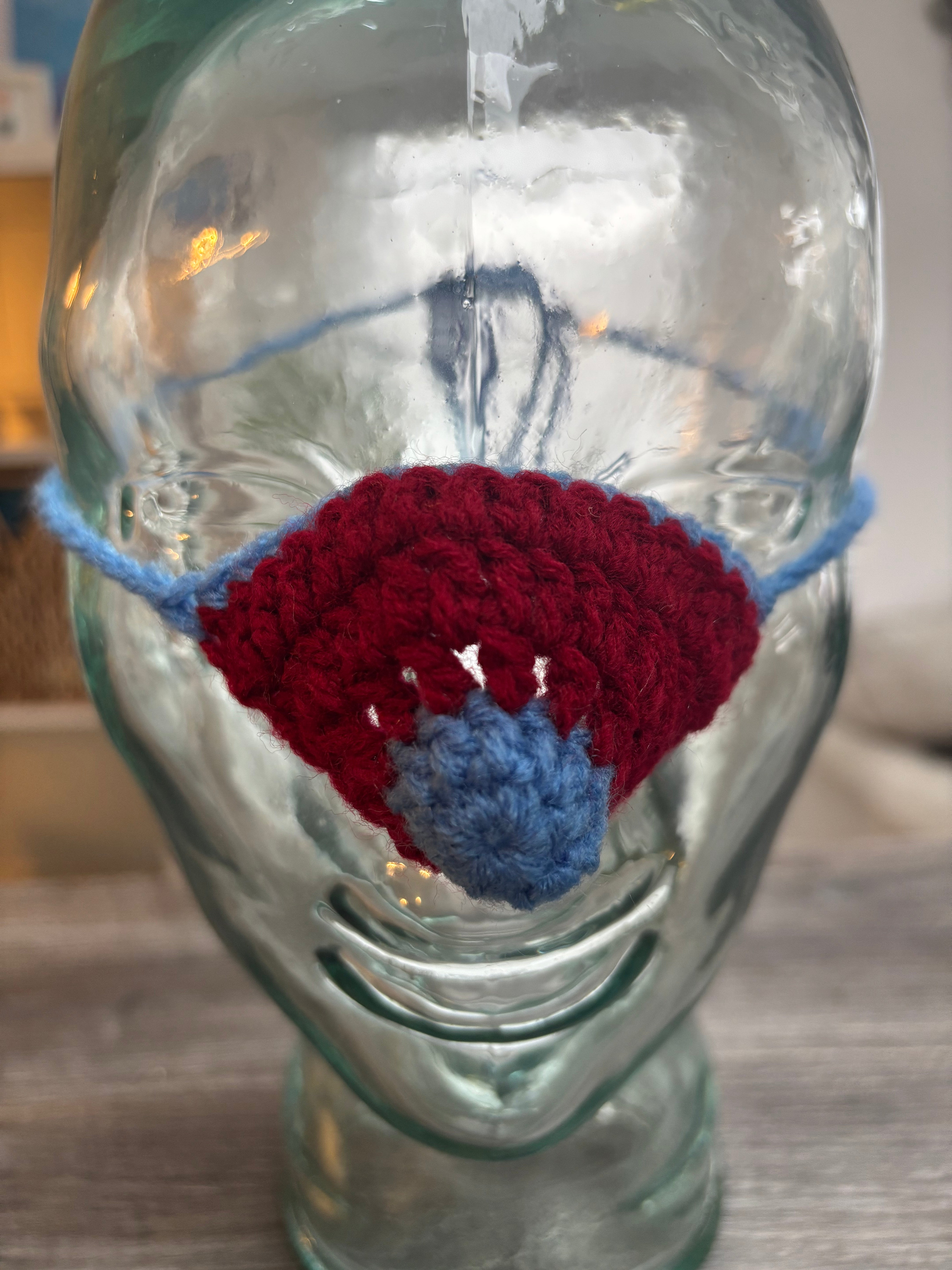 Claret & Blue Wool Nose Warmer