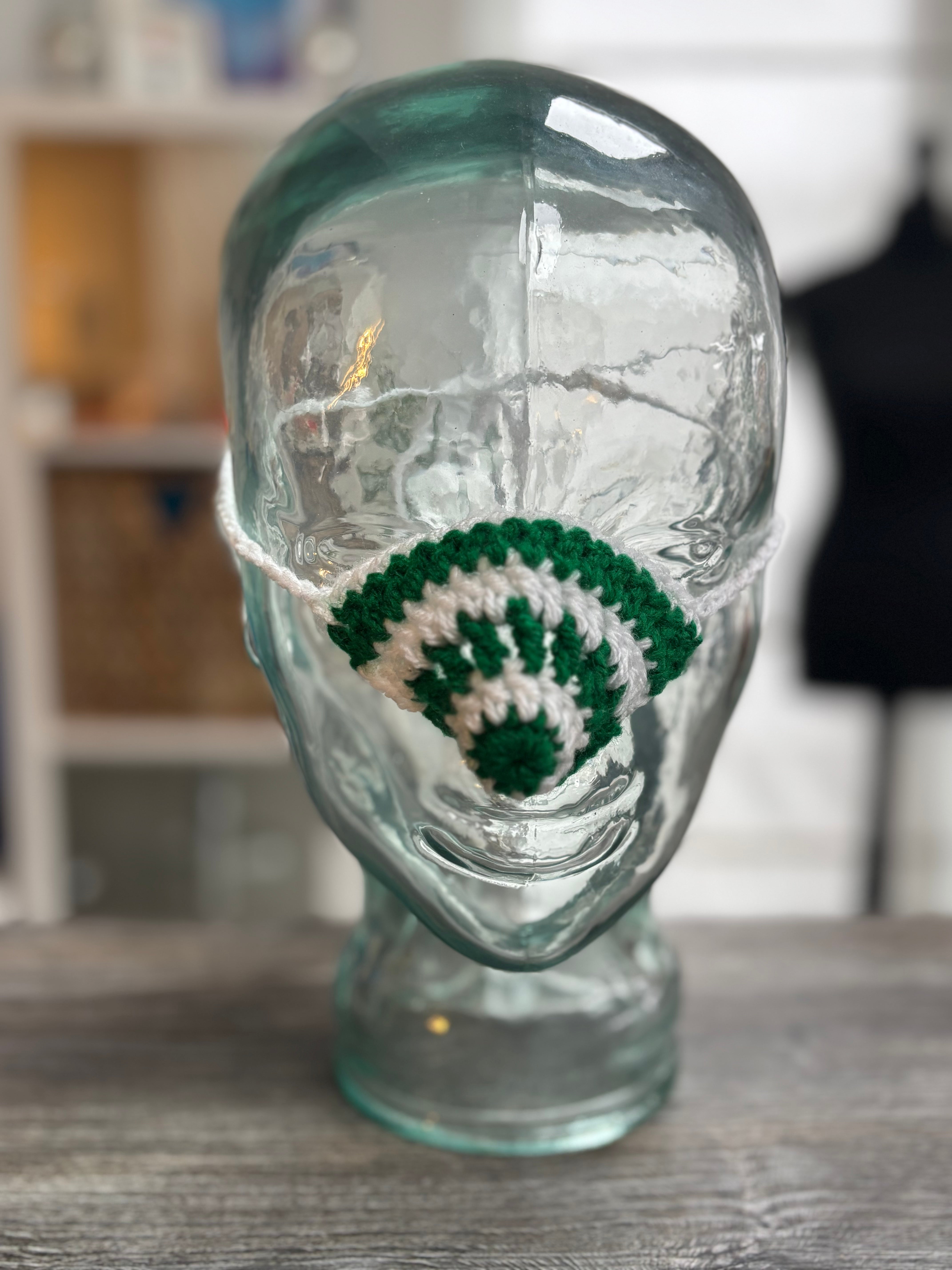 Green and White Nose Warmer