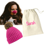 Load image into Gallery viewer, Ladies Pink Hat and Nose Warmer Gift Set
