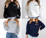 Load image into Gallery viewer, Any Text Printed on Chest and Sleeve Sweatshirt
